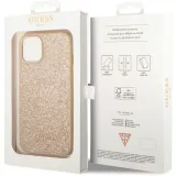 guess-glitter-flakes-metal-logo-case-etui-iphone-14-plus-zloty-rozszerzenie-podstawka