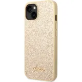 guess-glitter-flakes-metal-logo-case-etui-iphone-14-plus-zloty-zalaczone-wyposazenie-szklo-hartowane