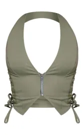 prettylittlething-top-damski-zielony-bez-plecow-rozmiar-40