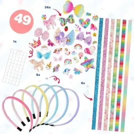 49-el-zestaw-do-robienia-opasek-na-glowe-dla-dziewczynek-swietny-prezent