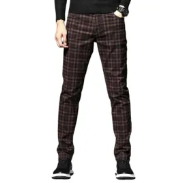 meskie-brazowe-spodnie-w-kratke