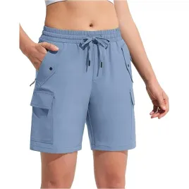 spodenki-damskie-trekkingowe-cargo-m-niebieskie