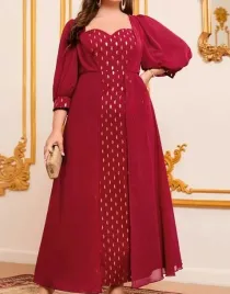 czerwona-sukienka-wieczorowa-maxi-wzor-zloty-dlugi-rekaw-shein-52