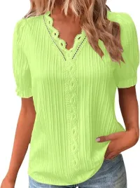 zielona-neonowa-bluzka-damska-z-krotkim-rekawem-paski-haft-r-4xl