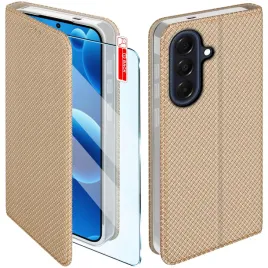 etui-magnet-do-samsung-a57-5g-zamykane-zlote-futeral-szklo-9h