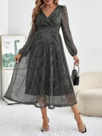 shein-sukienka-ciazowa-do-polowy-lydki-dlugi-rekaw-czarny-rozmiar-44