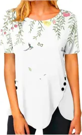 biala-bluzka-damska-z-krotkim-rekawem-roslinny-wzor-ozdobne-guziki-r-m