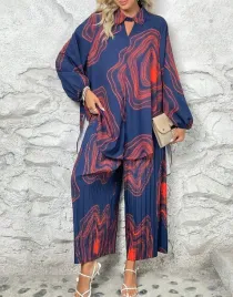 komplet-plisowane-spodnie-bluzka-oversize-granatowo-czerwony-toppies-s