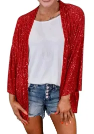 czerwona-cienka-narzutka-cekinowa-elegancka-z-rekawem-3-4-bez-zapiecia-3xl