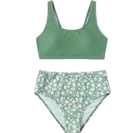 stroj-kapielowy-dwuczesciowy-dziewczecy-rozmiar-140-zielony-kwiatuszki