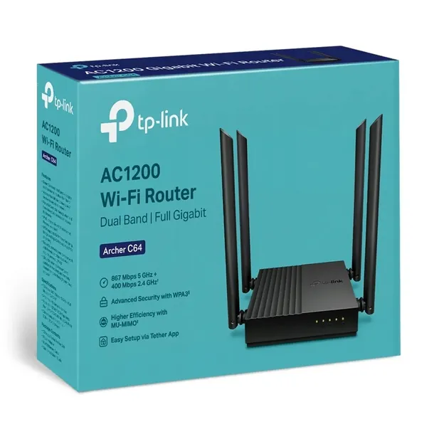 tp-link-router-archer-c64-ac1200-1wan-4lan-pasmo-24-ghz-5-ghz