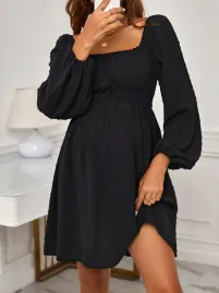 shein-sukienka-ciazowa-przed-kolano-dlugi-rekaw-czarny-rozmiar-40-42