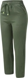 damskie-spodnie-zwiewne-na-lato-plaze-wiazane-na-gumce-proste-zielone-m