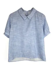 bluzka-damska-elegancka-krotki-rekaw-paski-kolnierzyk-r-xl