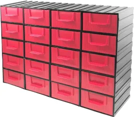 magazynek-szufladkowy-regal-szafka-modulowa-20-czerwonych-szufladek