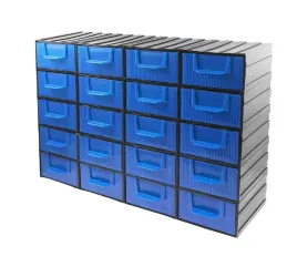 magazynek-szufladkowy-regal-szafka-modulowa-20-niebieskich-szufladek