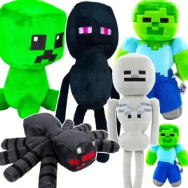 maskotki-z-gry-minecraft-zestaw-5w1-creeper-zombie-pajak-enderman-szkielet