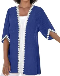 elegancka-narzutka-damska-granatowa-do-sukienki-ozdobna-koronka-kwiatki-l