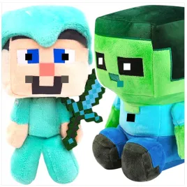 minecraft-maskotka-zestaw-2w1-zombie-steve-rycerz-dwie-maskotki-z-gry