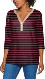 klasyczna-bluzka-damska-z-rekawem-3-4-wzor-paski-r-m