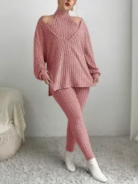 komplet-dopasowane-spodnie-top-luzna-bluzka-brudny-roz-prazkowany-shein-44