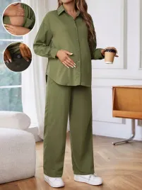 komplet-ciazowy-zielony-koszula-klasyczna-dlugie-spodnie-proste-shein-40-42