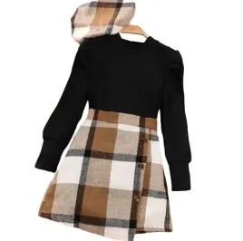 zestaw-dziewczecy-spodniczka-bluzka-z-dlugim-rekawem-beret-kratka-r-160