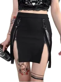 nevstudio-spodniczka-mini-z-paskami-czarna-zamki-modna-rozmiar-m