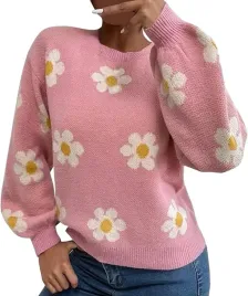 sweter-damski-rozowy-w-stokrotki-rozowy-kwiaty-cieply-modny-rozmiar-s