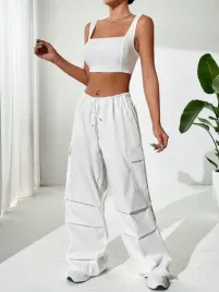 komplet-bialy-krotki-top-gladki-spodnie-proste-z-kieszeniami-shein-36