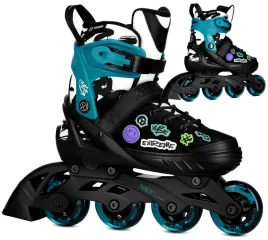 nils-rolki-regulowane-vibe-turkusowe-dla-dzieci-wymienne-naszywki-xs-29-32