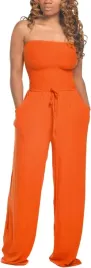 pomaranczowy-kombinezon-odkryte-ramiona-sciagacz-szerokie-nogawki