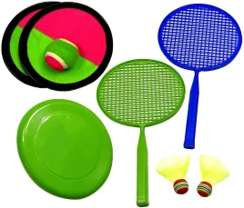badminton-zestaw-rakietki-plazowe-paletki-lotka-dysk-frisbee-catch-ball