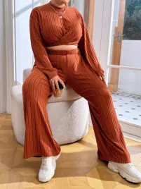 prazkowany-komplet-szerokie-spodnie-crop-top-z-dlugim-rekawem-shein-46