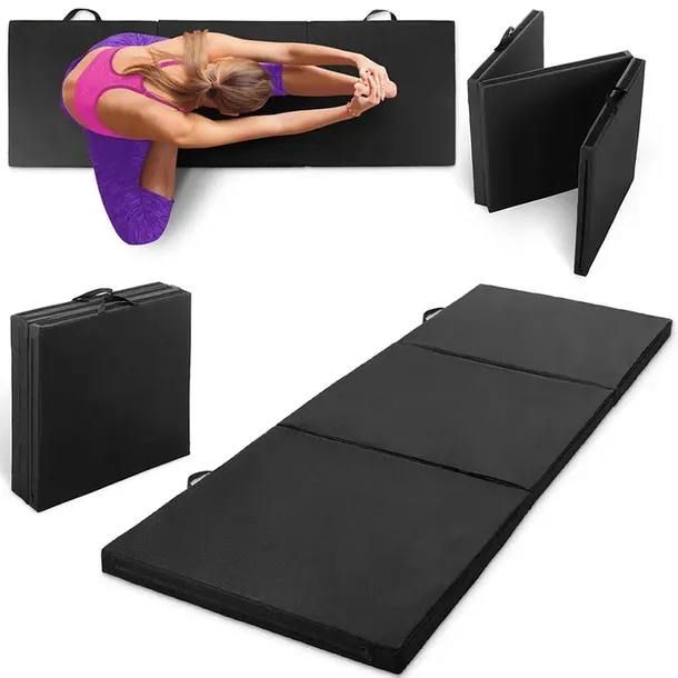 Materac Gimnastyczny Składany 180/60/6Cm Fitness Black