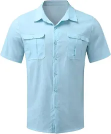 koszula-meska-blekitna-krotki-rekaw-kieszenie-kolnierzyk-guziki-r-3xl