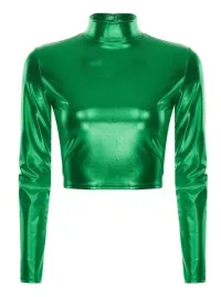 zielony-metaliczny-crop-top-damski-dlugi-rekaw-stojka-disco-metallic-r-m