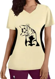 koszulka-z-nadrukiem-kota-krotki-rekaw-kremowa-czarna-luzna-rozmiar-l