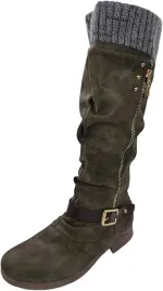 kozaki-damskie-khaki-z-dzianinowymi-mankietami-zamek-r-38-245cm