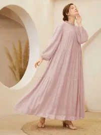 rozowa-sukienka-oversize-maxi-stojka-z-dlugim-rekawem-wzor-paski-shein-38