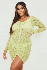 sukienka-limonkowa-mini-haftowana-azurowa-marszczenie-boohoo-44