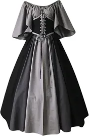 suknia-wiktorianska-renesansowa-sukienka-balowa-szara-czarna-gorset-3xl
