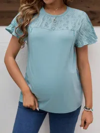 zielona-bluzka-ciazowa-klasyczna-gladka-azurowa-wzor-kwiaty-zamek-shein-xl