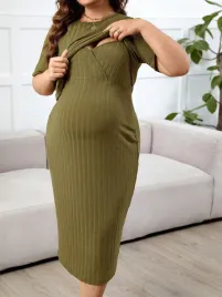 shein-sukienka-ciazowa-do-polowy-lydki-na-ramiaczkach-zielony-rozmiar-50