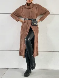 dlugi-brazowy-sweter-klasyczny-z-rozcieciem-golfem-wzor-dzianinowy-shein-s