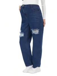 spodnie-jeansowe-ciazowe-granatowe-proste-z-dziurami-wysoki-stan-shein-36