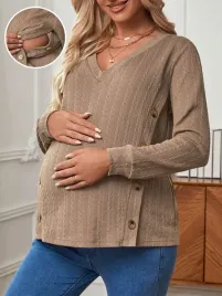 ciazowy-brazowy-sweter-odpinany-dlugi-rekaw-dekolt-serek-shein-38