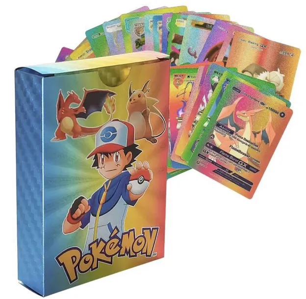 Karty Pokemon tęczowe 55 kart kolekcjonerskich