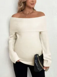 sweter-ciazowy-ecru-dopasowany-gladki-dzianinowy-odkryte-ramiona-shein-l