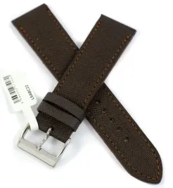 brazowy-hiszpanski-recznie-szyty-pasek-do-zegarka-22-mm-mix-skora-tkanina